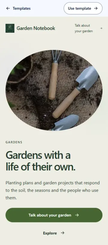 Garden Notebook on a mobile screen