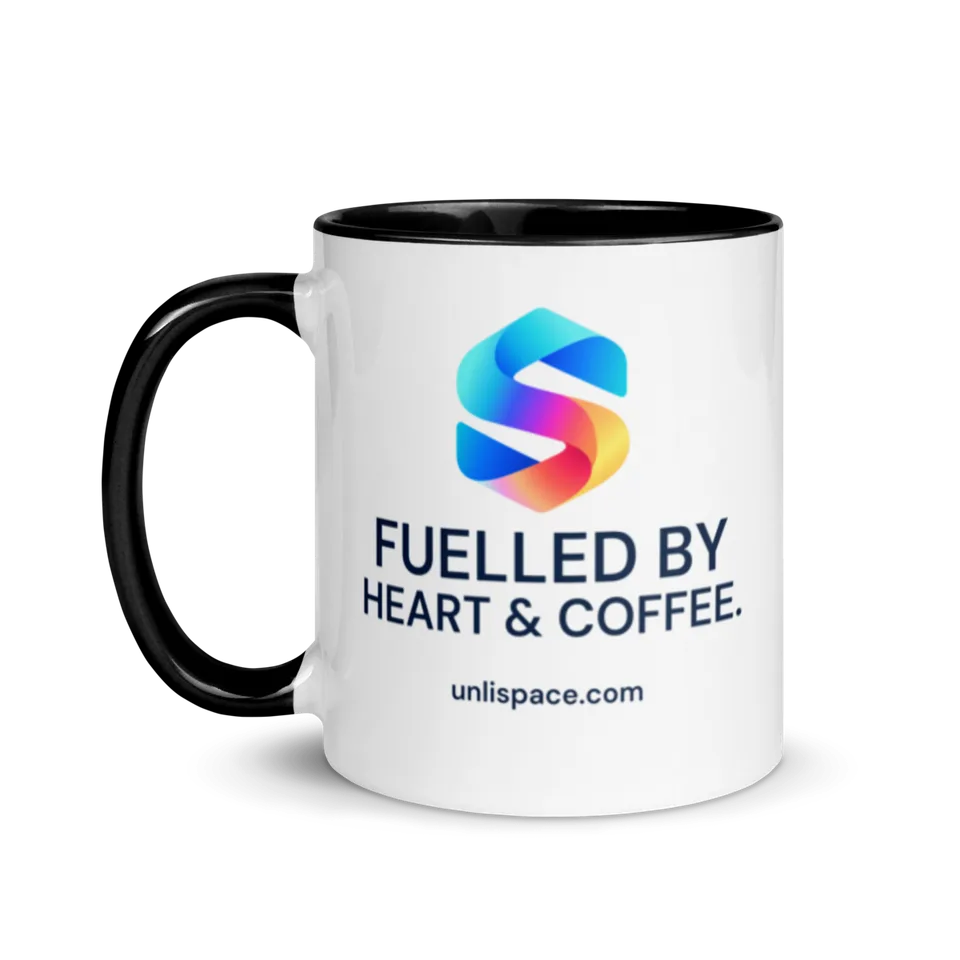 Heart & Coffee Mug in Black — product, left view
