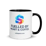 Heart & Coffee Mug in Black — product, right view