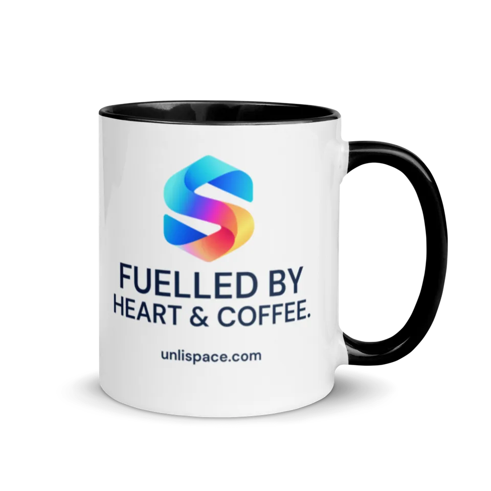 Heart & Coffee Mug in Black — product, right view