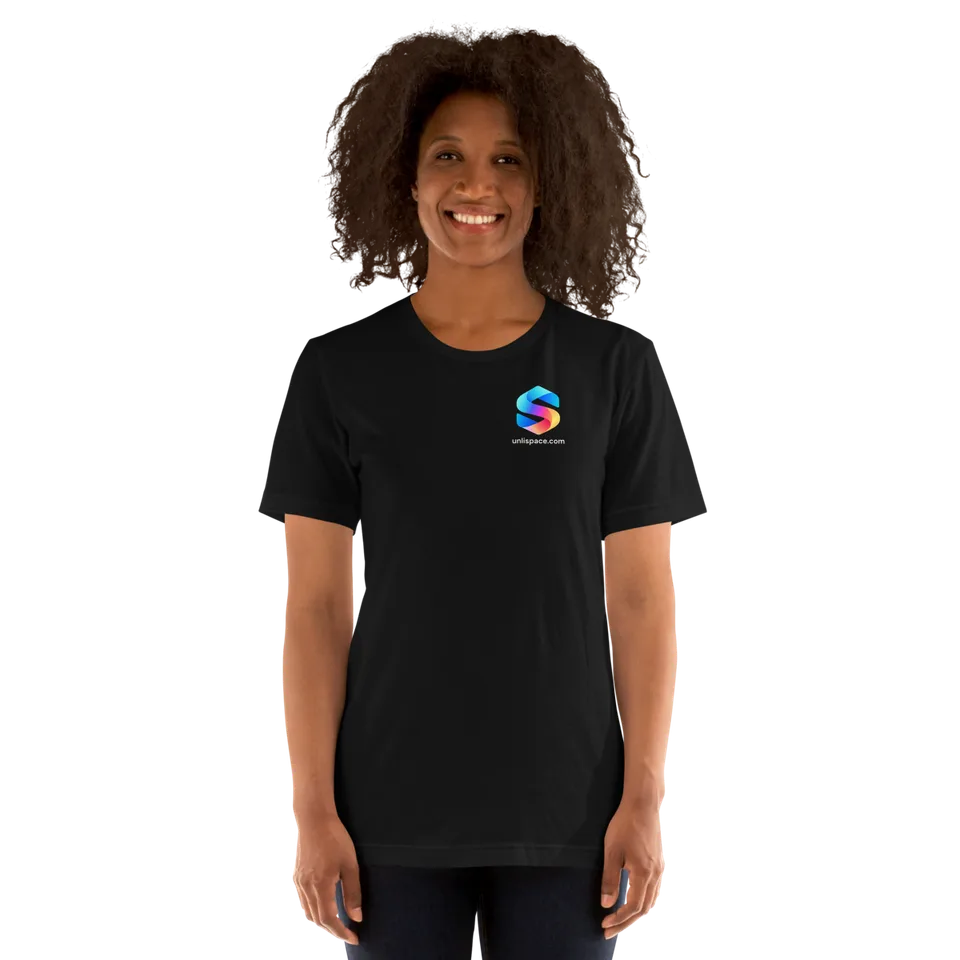 Big Ripples Tee in Black — female model, front view