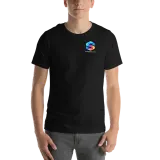 Heart on Shift Tee in Black — male model, front view