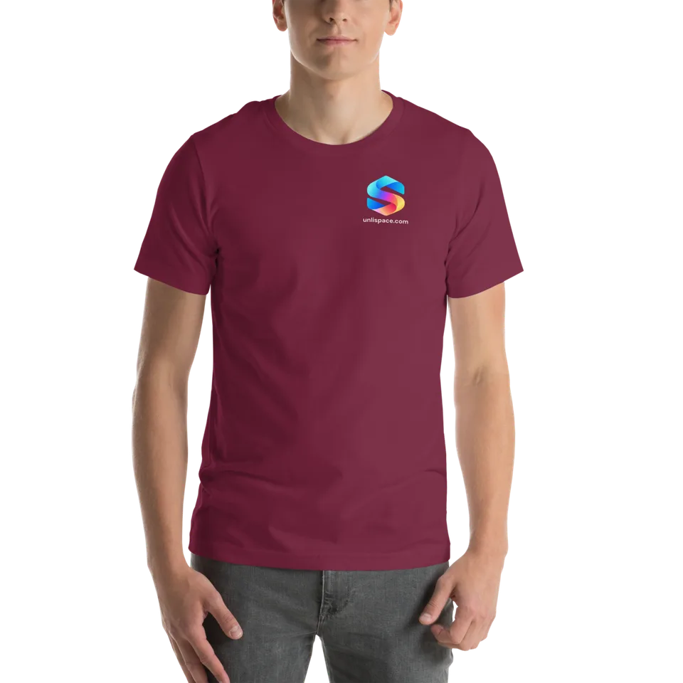 One More Draft Tee in Maroon — male model, front view