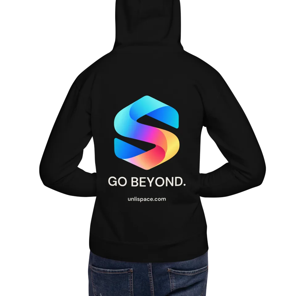 Go Beyond Hoodie in Black — male model, back view