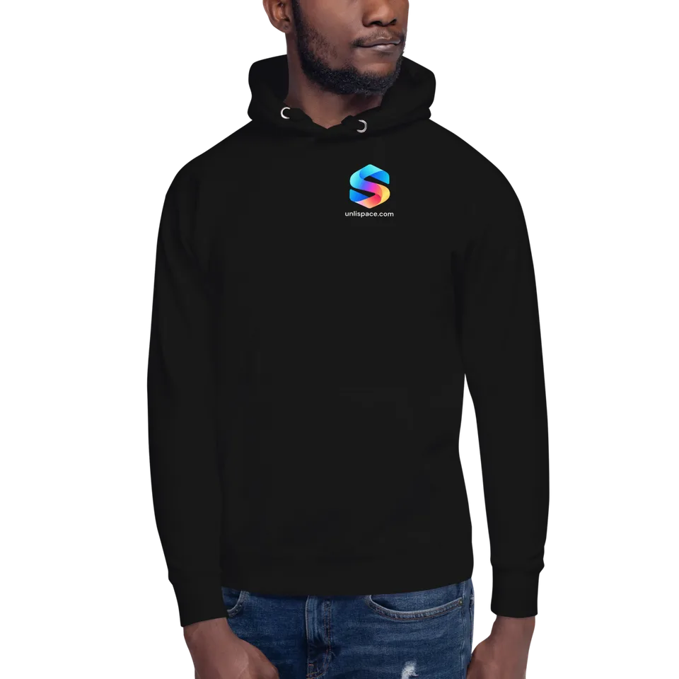 Go Beyond Hoodie in Black — male model, front view