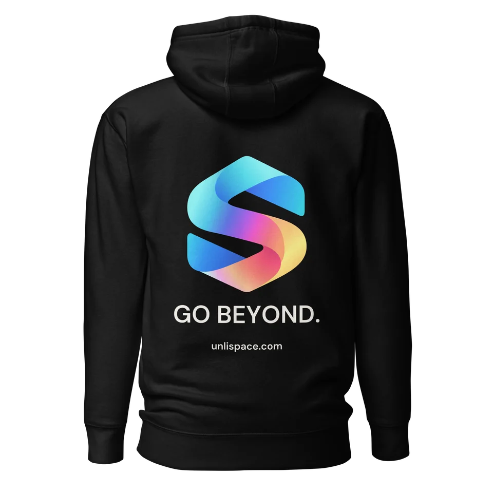 Go Beyond Hoodie in Black — product, back view