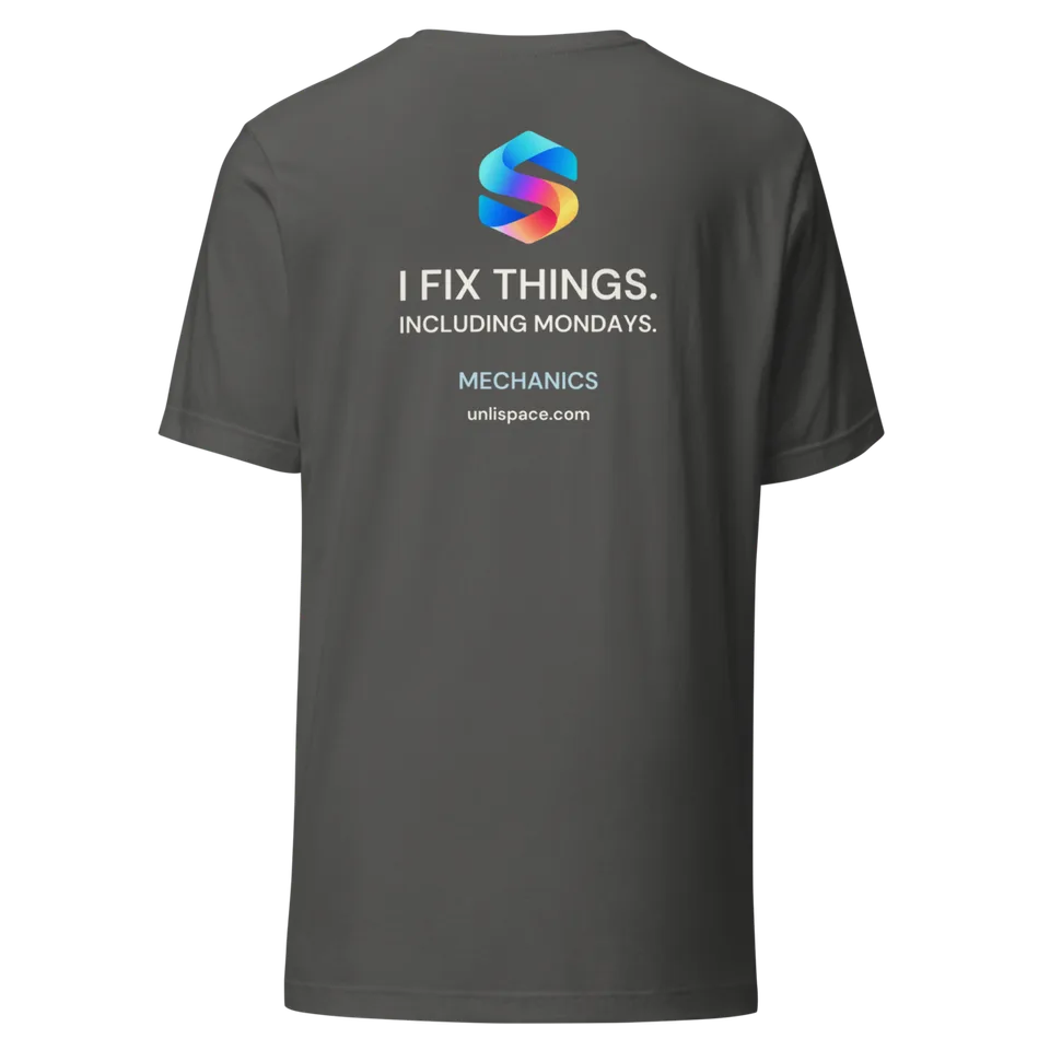 Fix Mondays Tee in Asphalt — product, back view