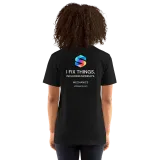 Fix Mondays Tee in Black — female model, back view