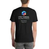 Fix Mondays Tee in Black — male model, back view
