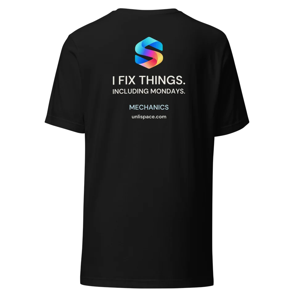 Fix Mondays Tee in Black — product, back view