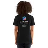 Great Energy Tee in Black — female model, back view
