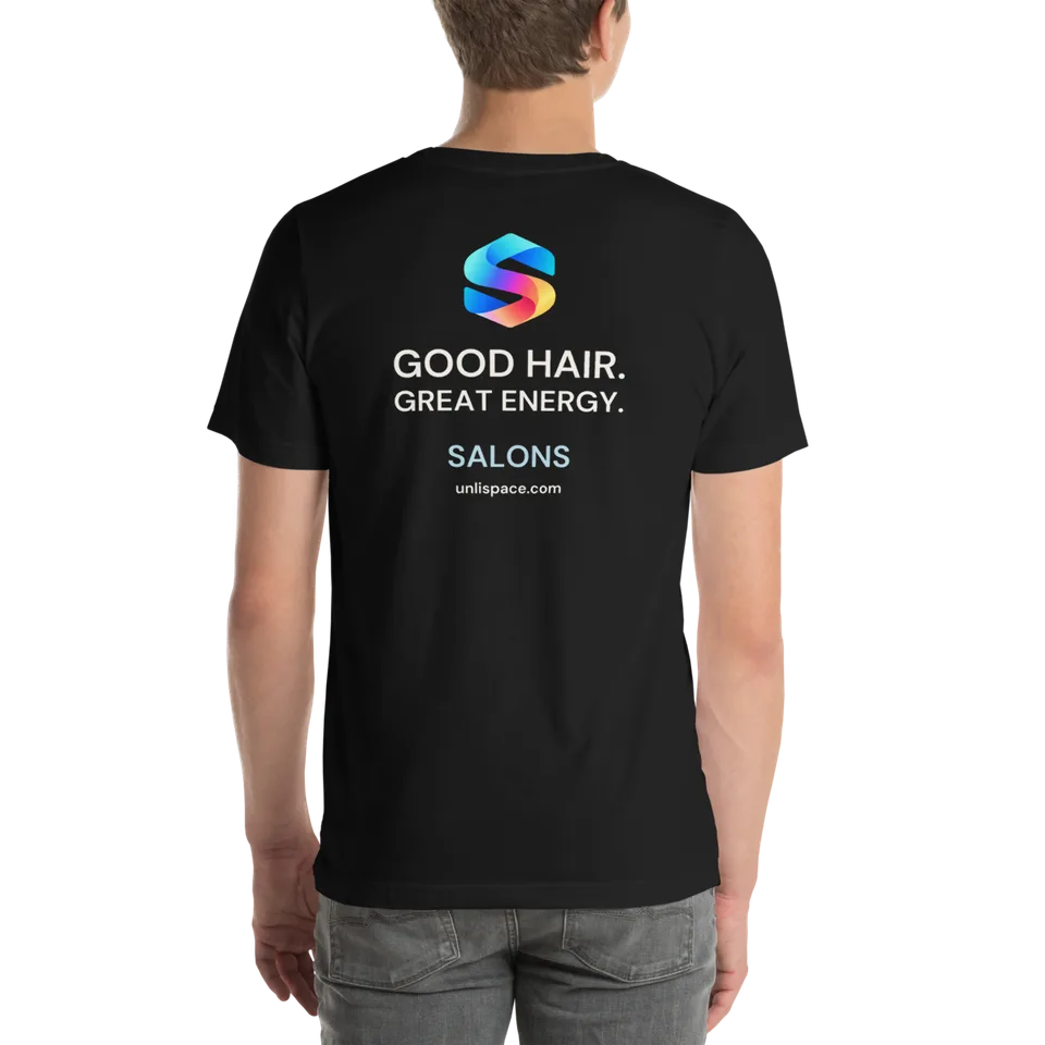 Great Energy Tee in Black — male model, back view