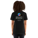 Big Ripples Tee in Black — female model, back view