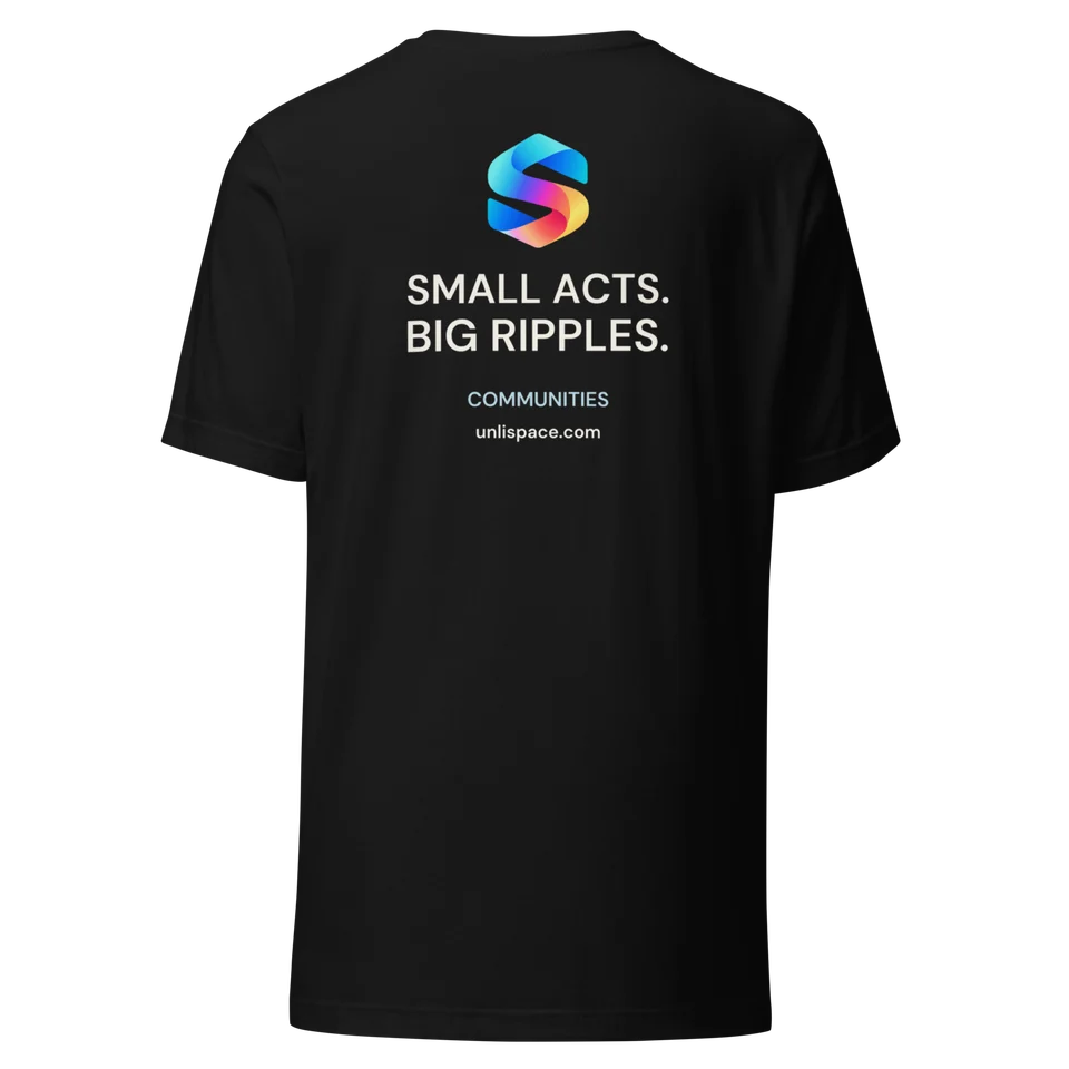 Big Ripples Tee in Black — product, back view
