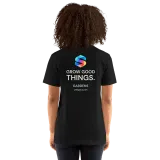 Grow Good Tee in Black — female model, back view