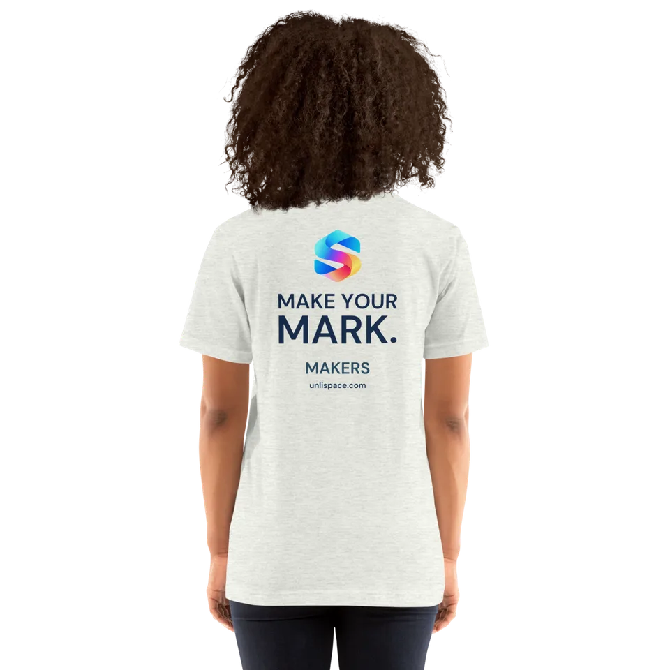 Make Your Mark Tee in Ash — female model, back view