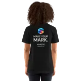 Make Your Mark Tee in Black — female model, back view