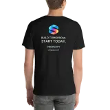 Build Tomorrow Tee in Black — male model, back view