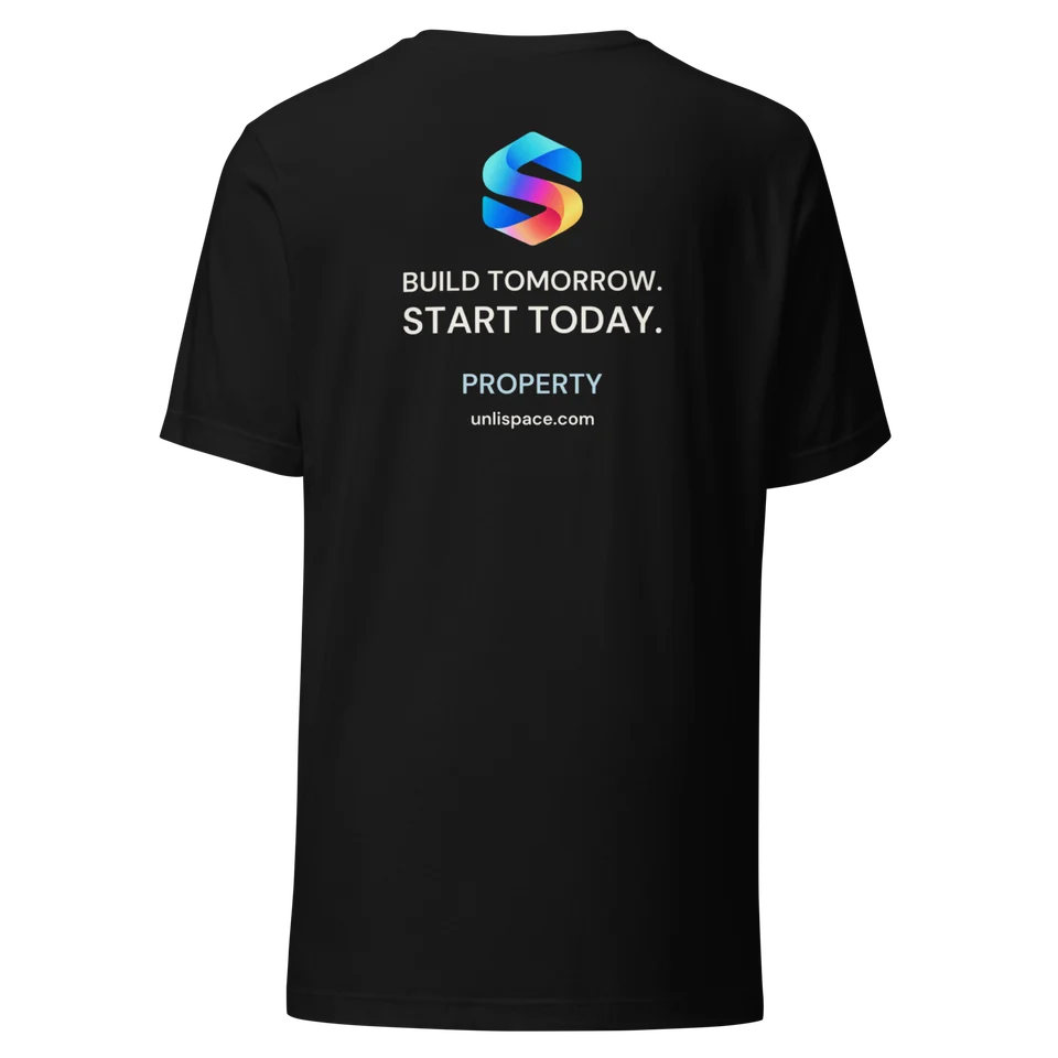 Build Tomorrow Tee in Black — product, back view