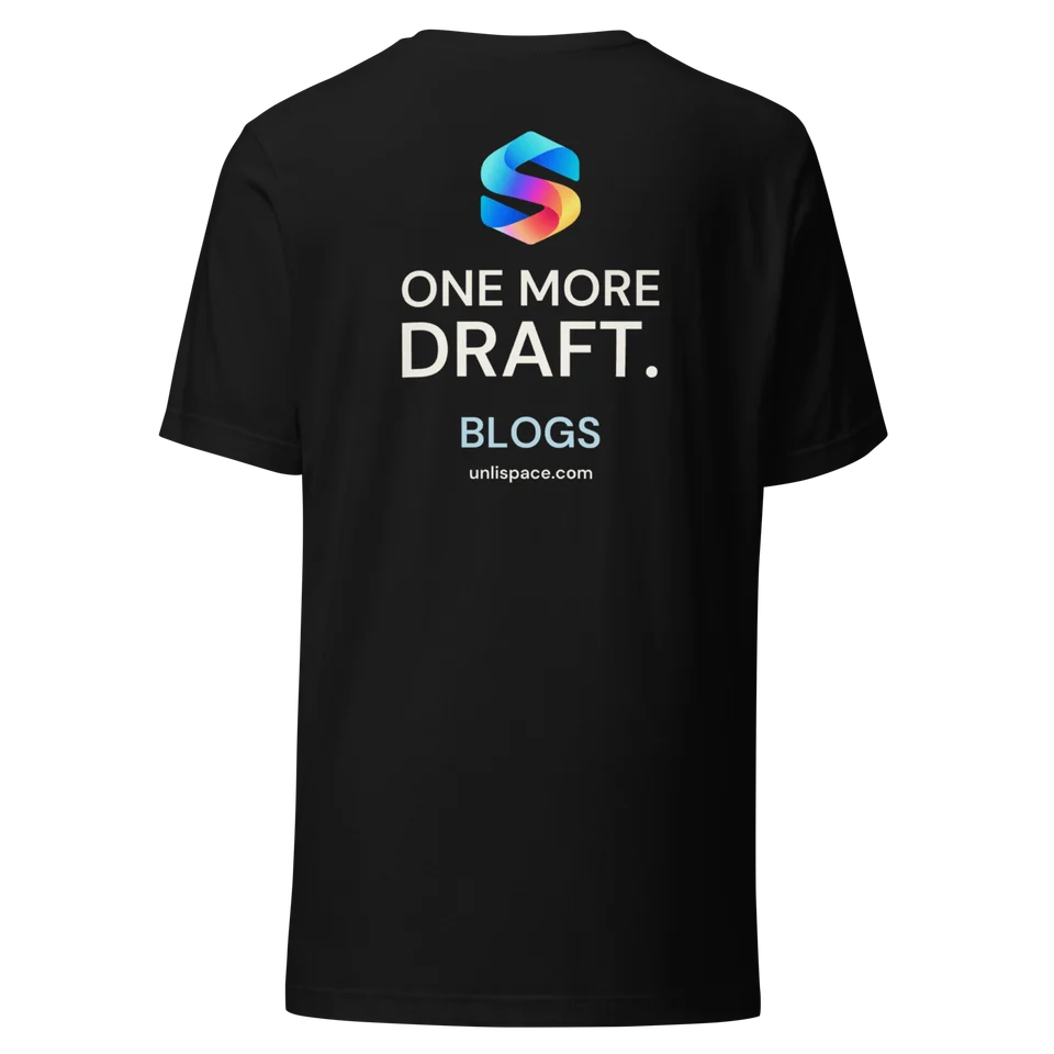 One More Draft Tee in Black — product, back view