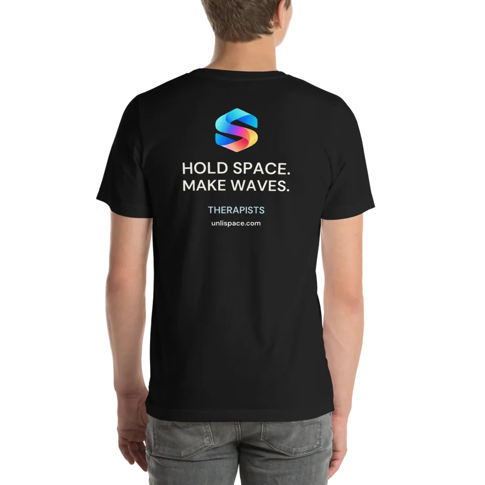 Hold Space Tee in Black — male model, back view