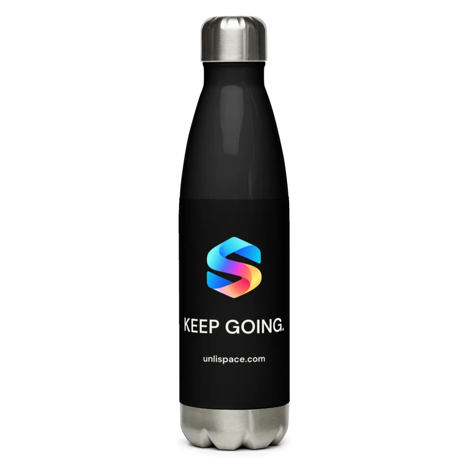 Keep Going Bottle in Black — product, front view