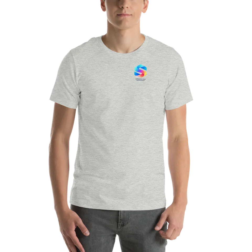 Beyond Social Tee in Athletic Heather — male model, front view
