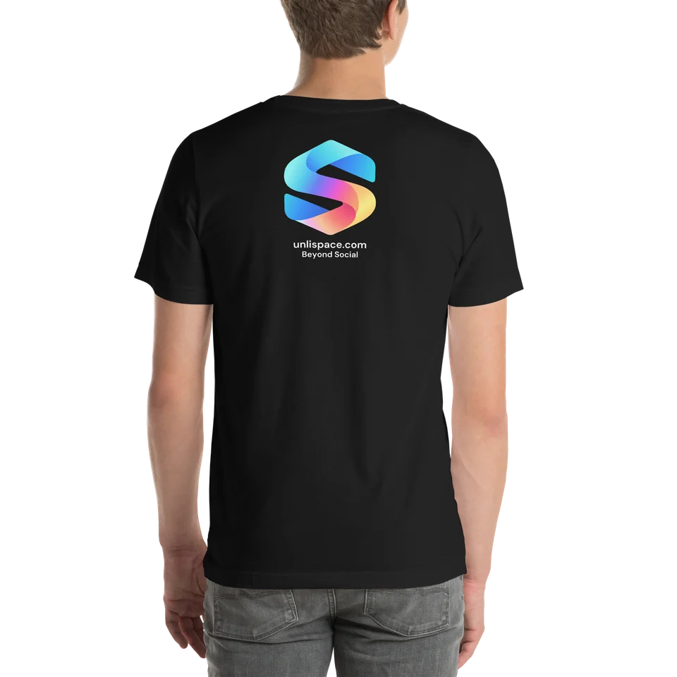 Beyond Social Tee in Black — male model, back view