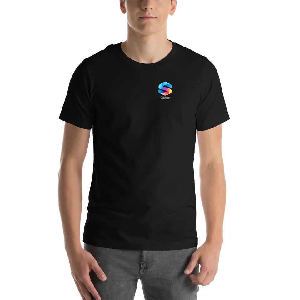 Beyond Social Tee in Black — male model, front view