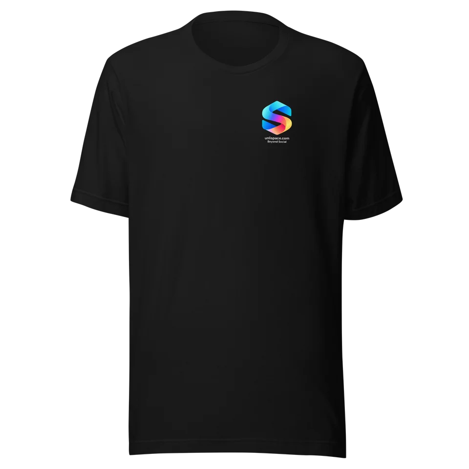 Beyond Social Tee in Black — product, front view