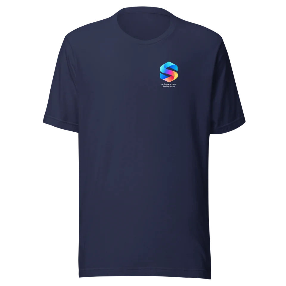 Beyond Social Tee in Navy — product, front view